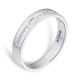 Goldsmiths Princess Cut 0.33 Total Carat Weight Diamond Ladies Wedding Ring Set In Platinum - Ring Size K