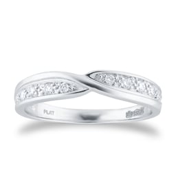 08230214 - Ladies 3mm Platinum 0.09 Total Carat Weight Diamond Set Kiss Wedding Ring.