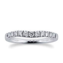 08230270 - Brilliant Cut 0.31 Carat Total Weight Diamond Set Ladies Shaped Wedding Ring In Platinum