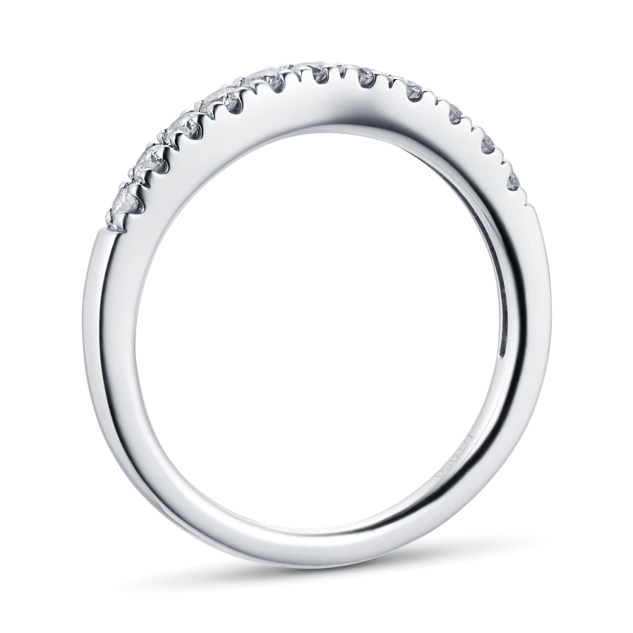 Goldsmiths Brilliant Cut 0.31 Carat Total Weight Diamond Set Ladies Shaped Wedding Ring In Platinum Goldsmiths Brilliant Cut 0.31 Carat Total Weight Diamond Set Ladies Shaped Wedding Ring In Platinum