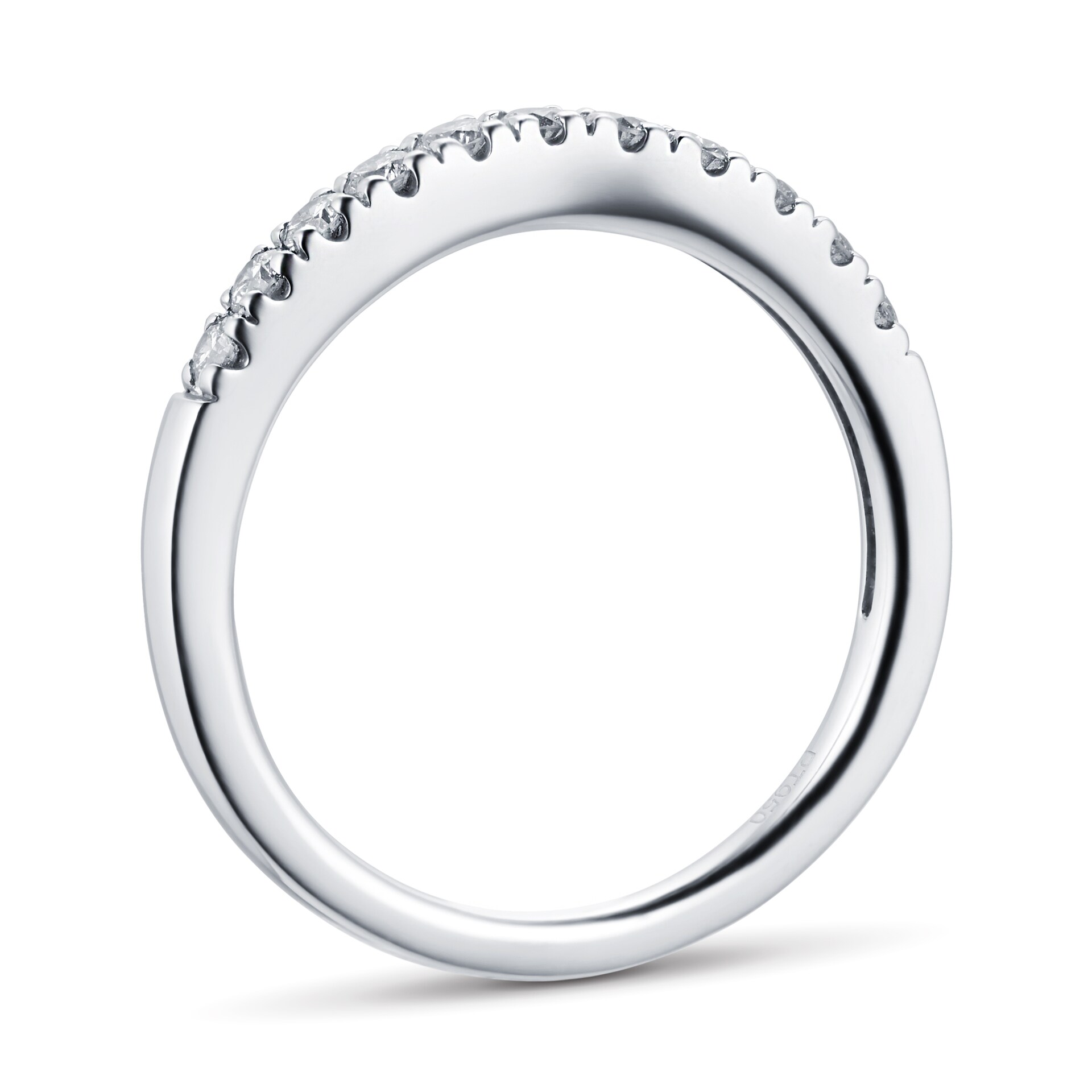 Goldsmiths Brilliant Cut 0.31 Carat Total Weight Diamond Set Ladies Shaped Wedding Ring In Platinum Goldsmiths Brilliant Cut 0.31 Carat Total Weight Diamond Set Ladies Shaped Wedding Ring In Platinum