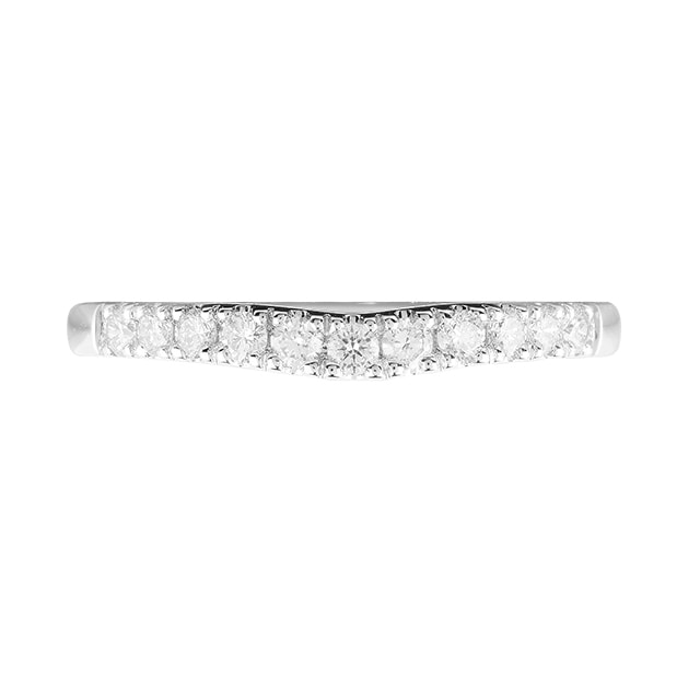 Goldsmiths Brilliant Cut 0.31 Carat Total Weight Diamond Set Ladies Shaped Wedding Ring In Platinum