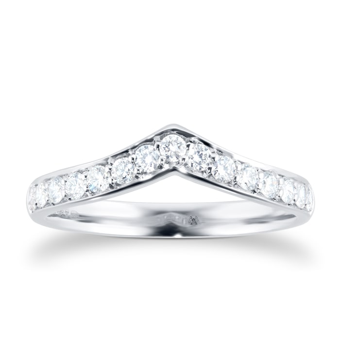 Mappin & Webb Platinum 0.30cttw Diamond Shaped Wedding Ring