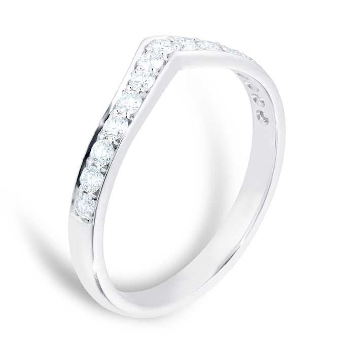 Mappin & Webb Platinum 0.30cttw Diamond Shaped Wedding Ring