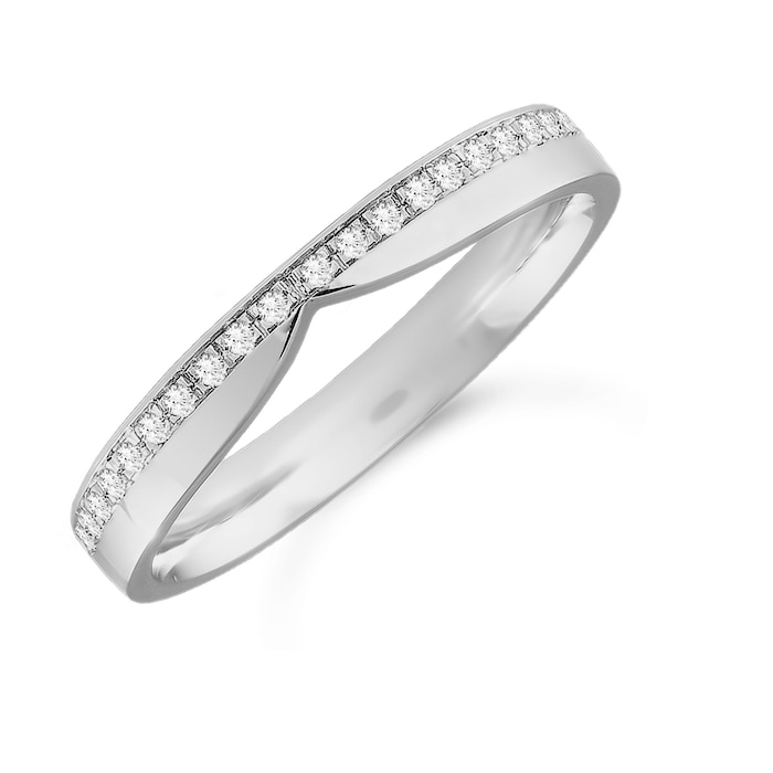 Mappin & Webb Platinum 0.12cttw Diamond Shaped Wedding Ring