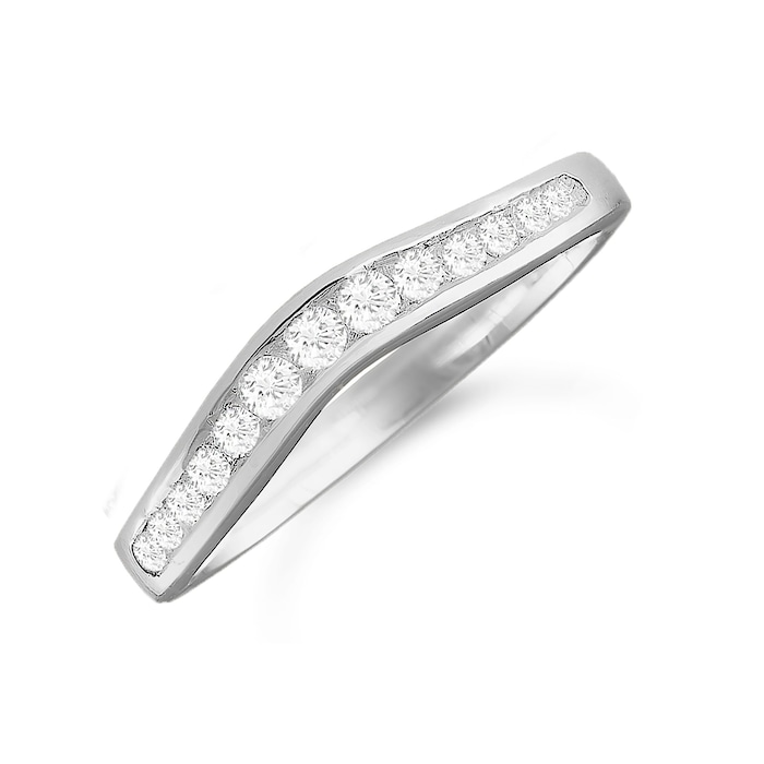 Mappin & Webb Platinum 0.26cttw Diamond Shaped Wedding Ring