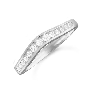 Mappin & Webb Platinum 0.26cttw Diamond Shaped Wedding Ring