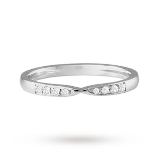 Mappin & Webb Platinum 0.05cttw Diamond Shaped Wedding Ring
