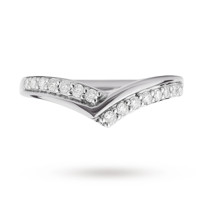 Goldsmiths Platinum 0.25 Total Carat Weight Diamond Set Shaped Band