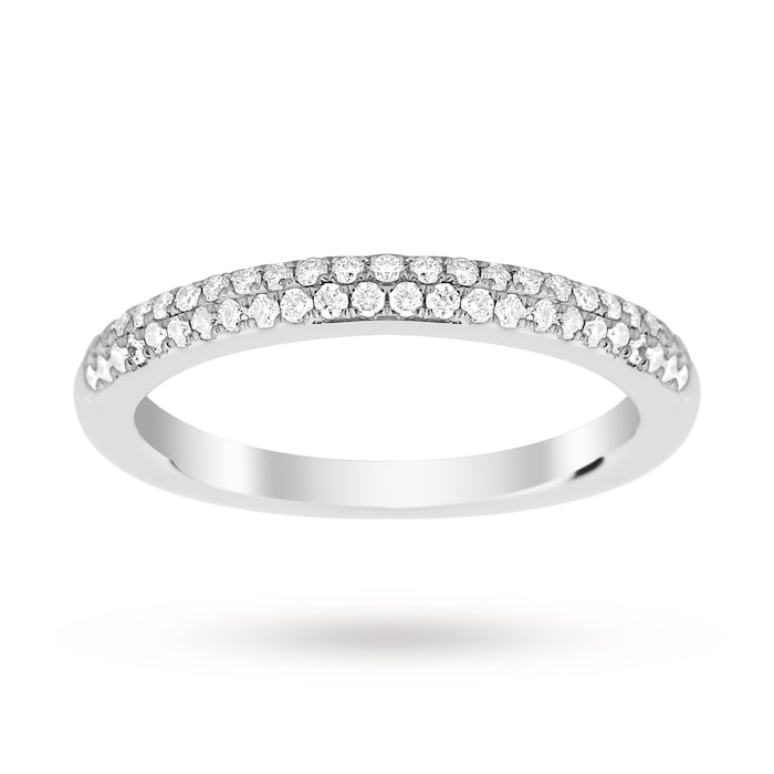 Goldsmiths Platinum 0.25 Total Carat Weight Pave Diamond Set Band