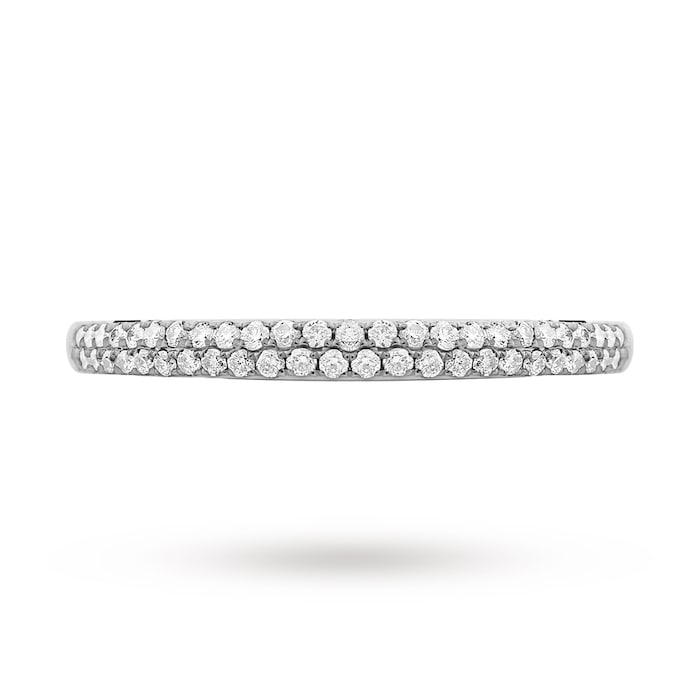 Goldsmiths Platinum 0.25 Total Carat Weight Pave Diamond Set Band