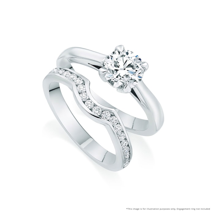 Mappin & Webb Platinum 0.24cttw Diamond Belvedere Wedding Ring - Ring Size J