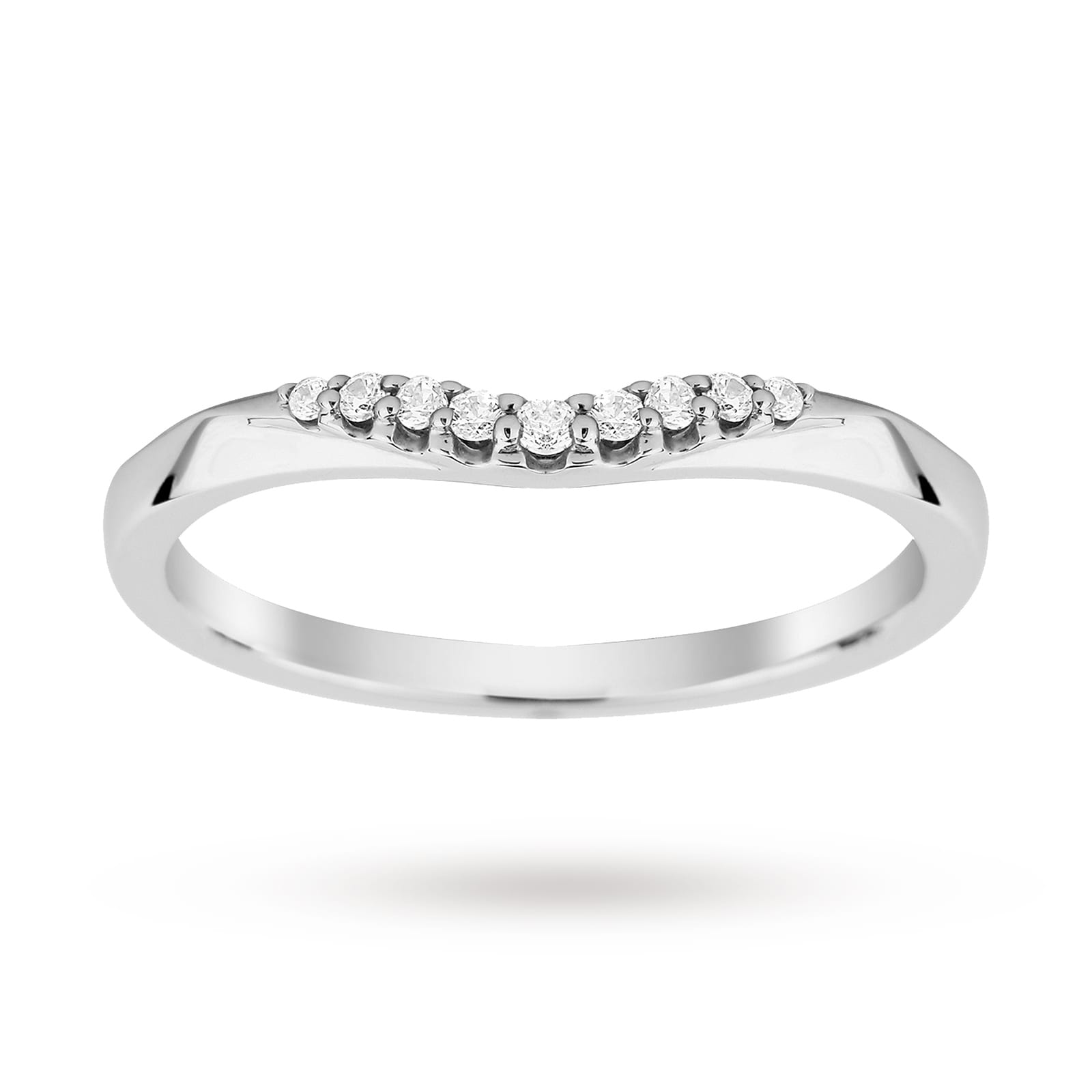 Platinum 0.10 Total Carat Weight Diamond Wedding Band - Ring Size K
