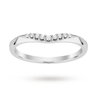 Goldsmiths Platinum 0.10 Total Carat Weight Diamond Wedding Band