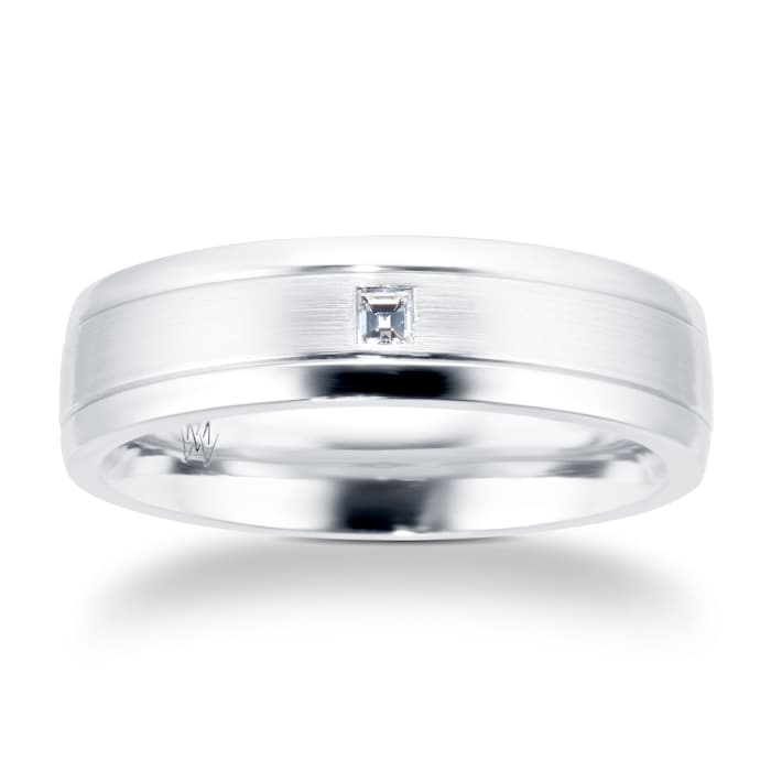 Mappin & Webb Platinum 0.05ct 6mm Wedding Ring