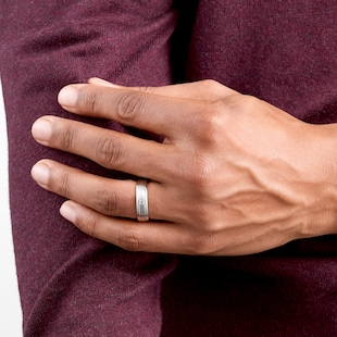 Mappin & Webb Platinum 0.05ct 6mm Wedding Ring