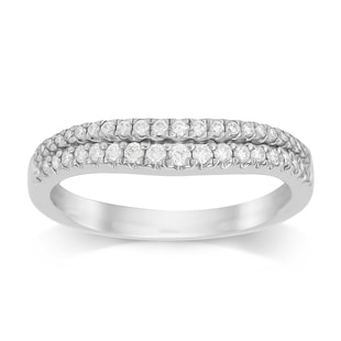 Goldsmiths Platinum 0.33ct Double Row Diamond Wedding Ring
