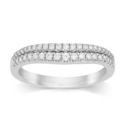 08230410 - Platinum 0.33ct Double Row Diamond Wedding Ring