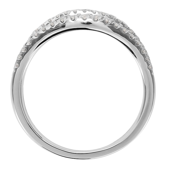 Goldsmiths Platinum 0.33ct Double Row Diamond Wedding Ring