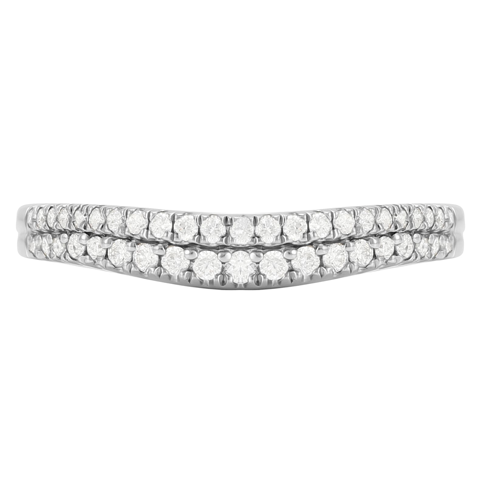 Goldsmiths Platinum 0.33ct Double Row Diamond Wedding Ring