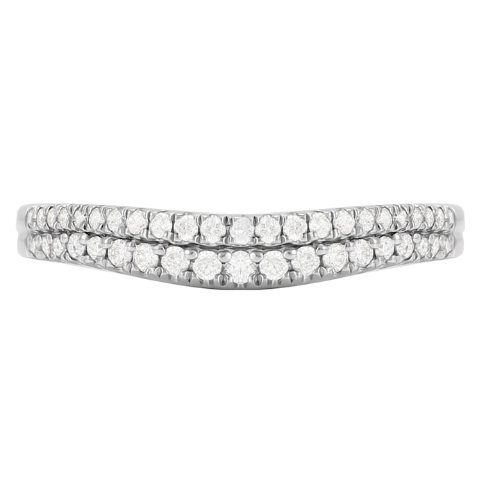 Goldsmiths Platinum 0.33ct Double Row Diamond Wedding Ring