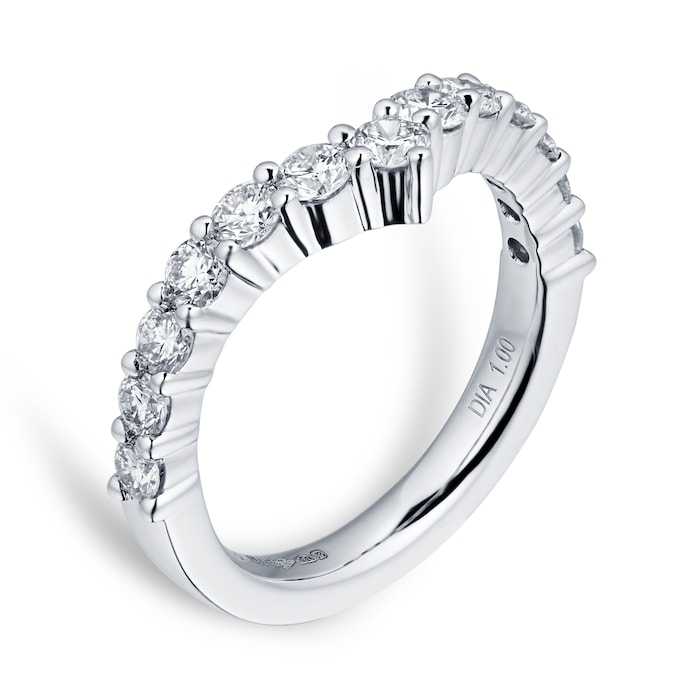Goldsmiths Platinum 1.00ct Diamond Claw Set Wedding Ring