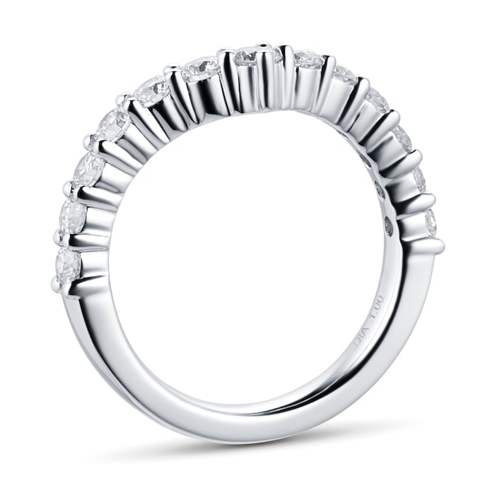 Goldsmiths Platinum 1.00ct Diamond Claw Set Wedding Ring