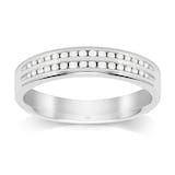 Goldsmiths Platinum 0.15ct Double Row Diamond Wedding Ring - Ring Size J