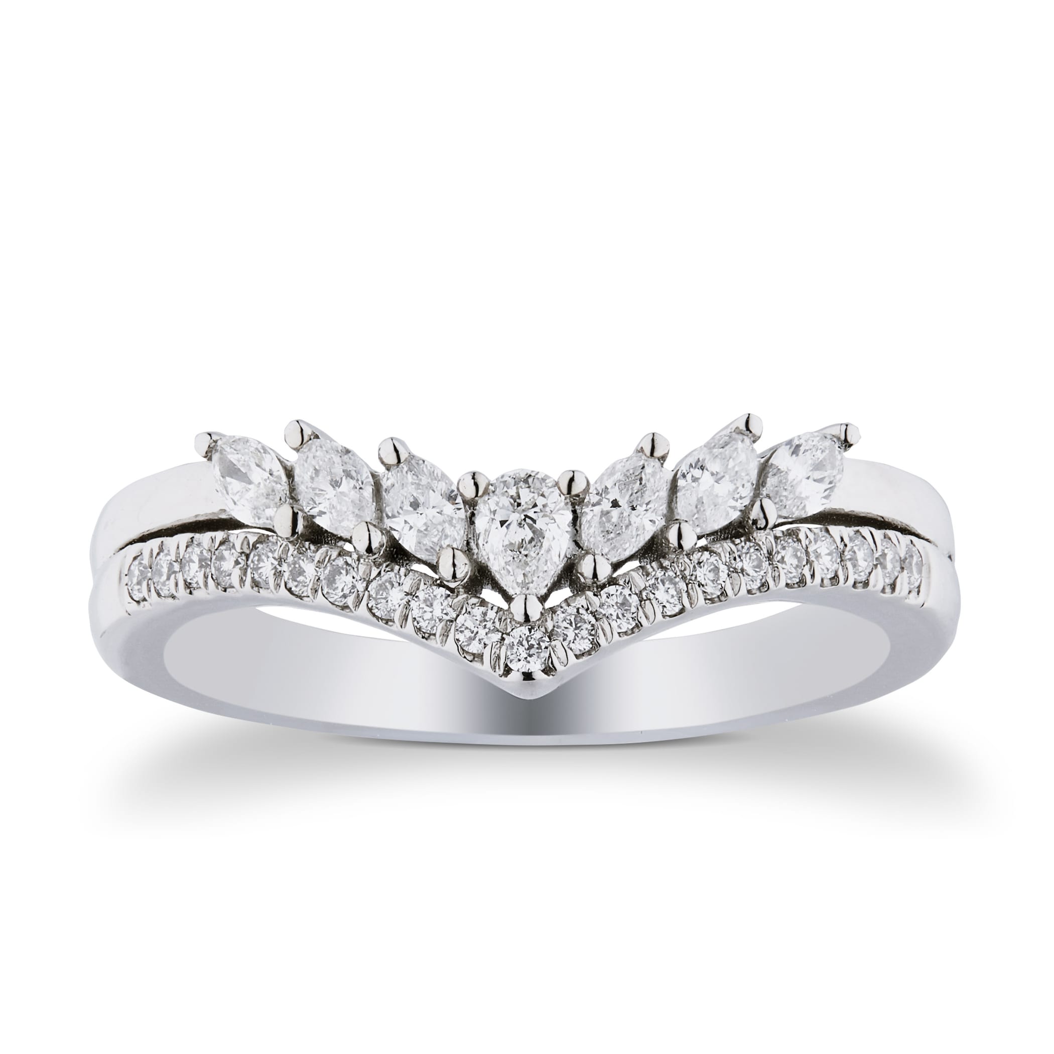 Goldsmiths Platinum 0.40cttw Diamond Mixed Cut Wedding Ring - Ring Size M Goldsmiths Platinum 0.40cttw Diamond Mixed Cut Wedding Ring - Ring Size M