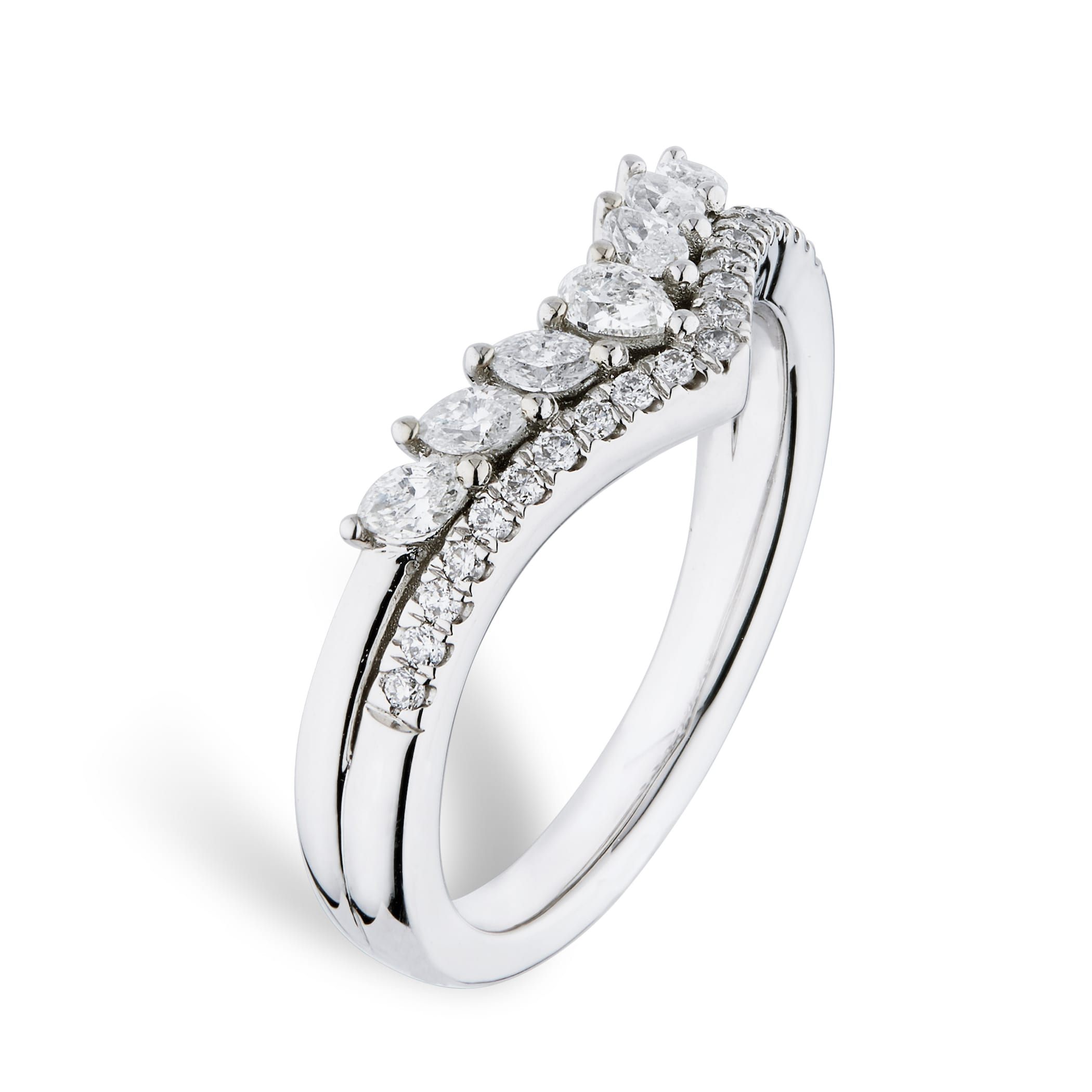 Goldsmiths Platinum 0.40cttw Diamond Mixed Cut Wedding Ring - Ring Size M Goldsmiths Platinum 0.40cttw Diamond Mixed Cut Wedding Ring - Ring Size M