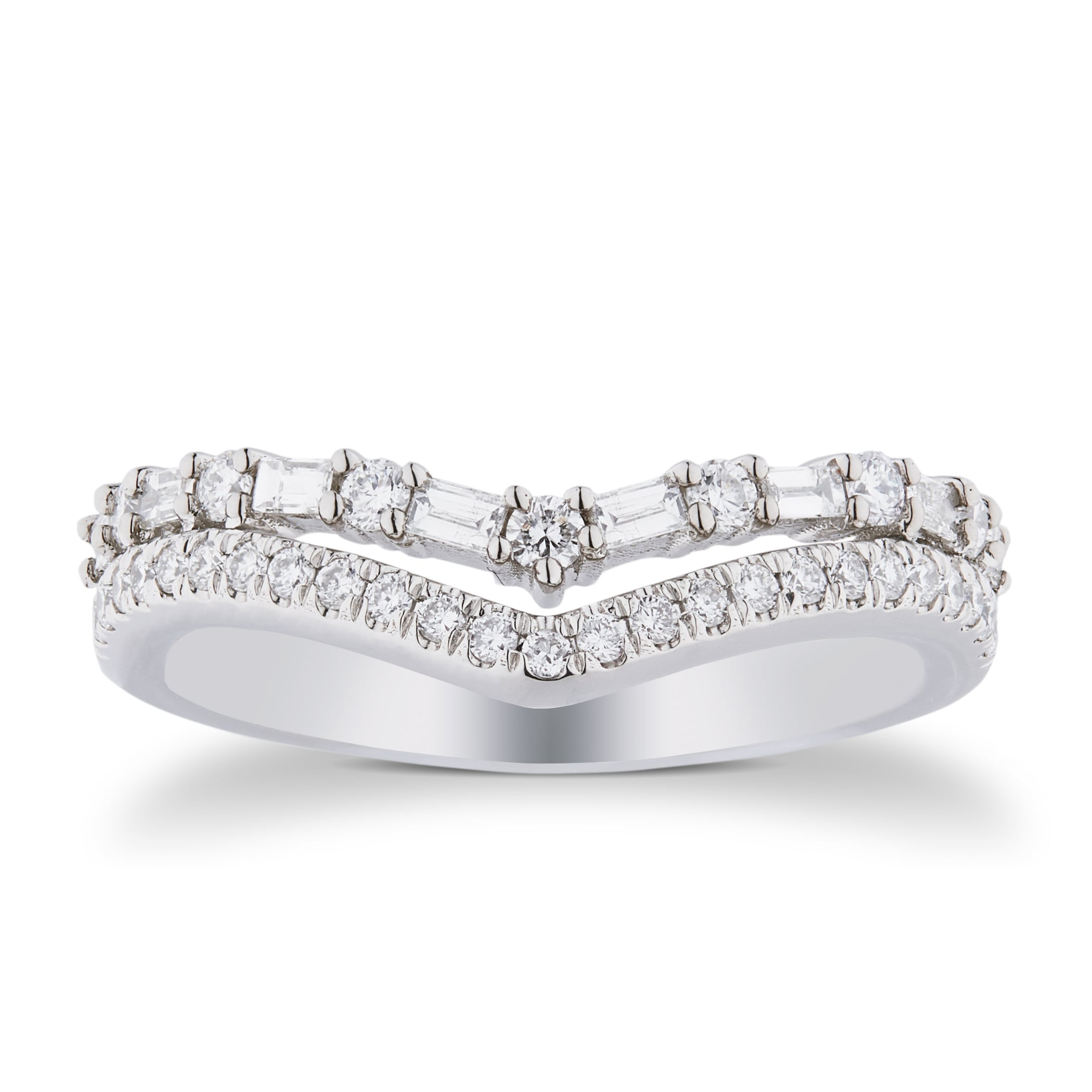 Goldsmiths Platinum 0.40cttw Diamond Mixed Cut Wedding Ring - Ring Size P Goldsmiths Platinum 0.40cttw Diamond Mixed Cut Wedding Ring - Ring Size P
