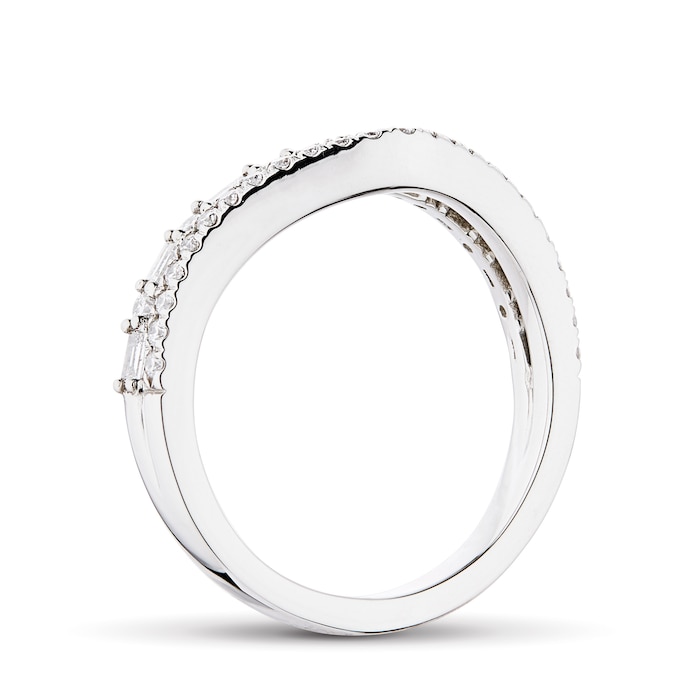 Goldsmiths Platinum 0.40cttw Diamond Mixed Cut Wedding Ring - Ring Size N