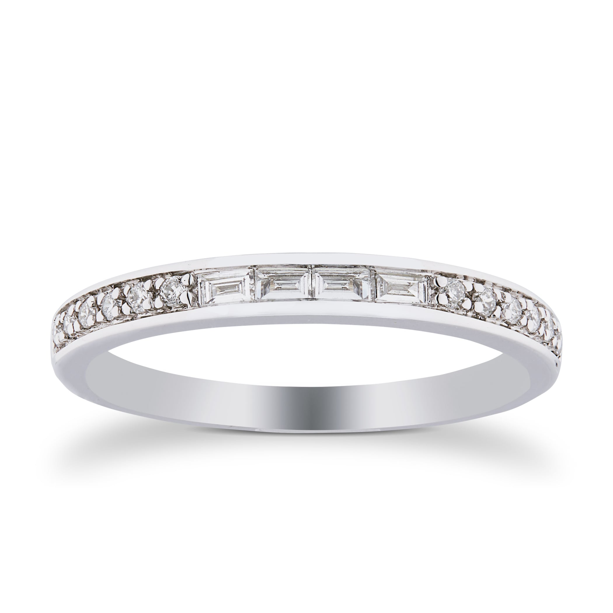 Goldsmiths Platinum 0.22cttw Diamond Mixed Cut Wedding Ring - Ring Size L Goldsmiths Platinum 0.22cttw Diamond Mixed Cut Wedding Ring - Ring Size L