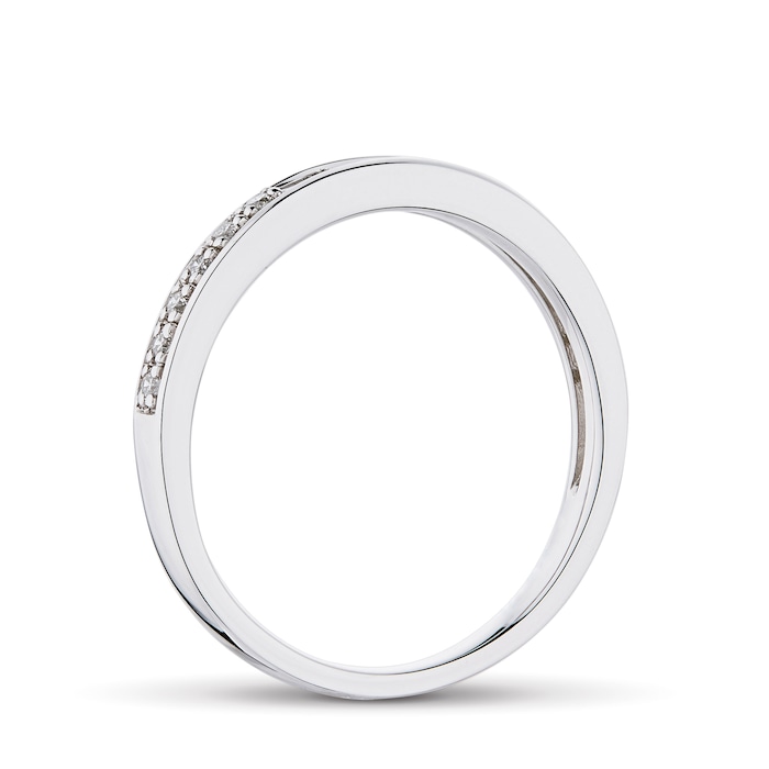 Goldsmiths Platinum 0.22cttw Diamond Mixed Cut Wedding Ring - Ring Size K