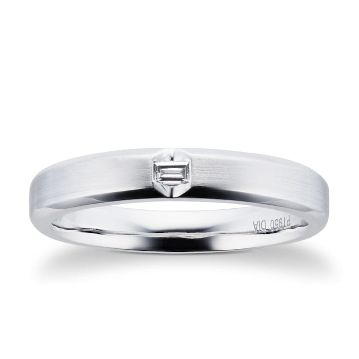 Goldsmiths Platinum Mens 0.06cttw Diamond Wedding Ring