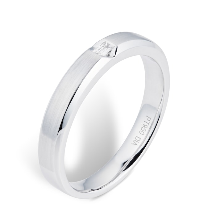 Goldsmiths Platinum Mens 0.06cttw Diamond Wedding Ring