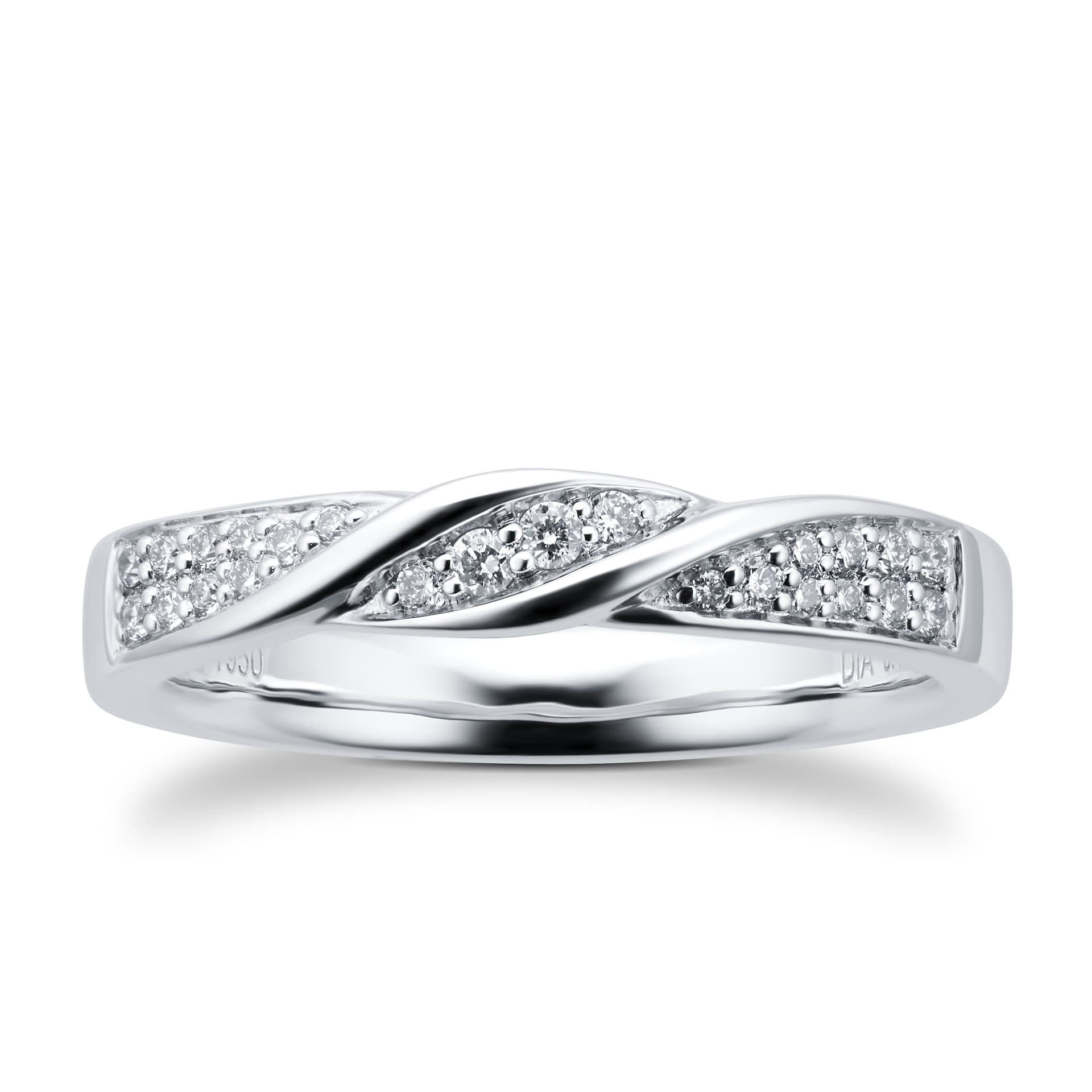 Goldsmiths Platinum 0.15cttw Diamond Twist Wedding Ring Goldsmiths Platinum 0.15cttw Diamond Twist Wedding Ring