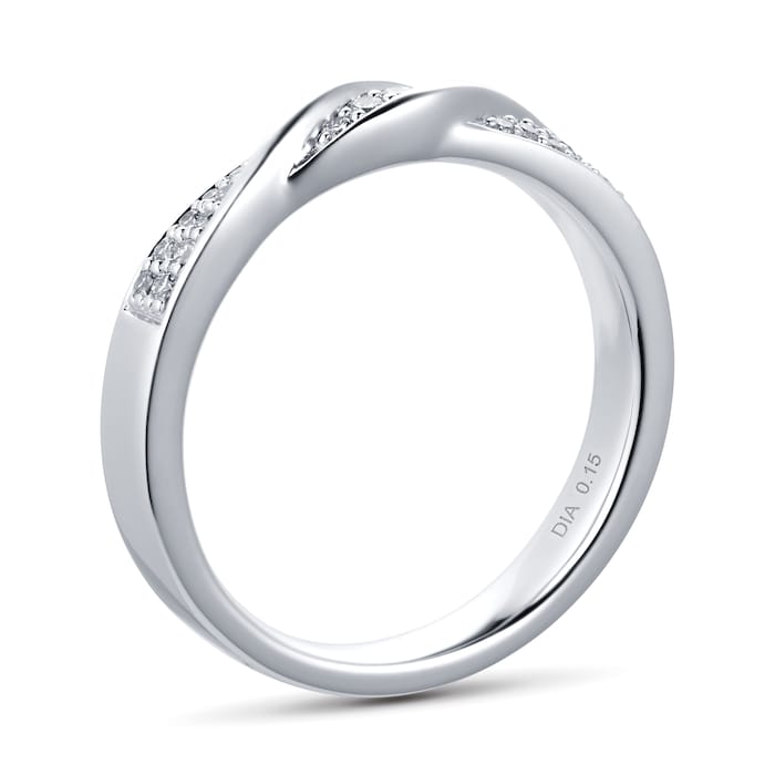 Goldsmiths Platinum 0.15cttw Diamond Twist Wedding Ring