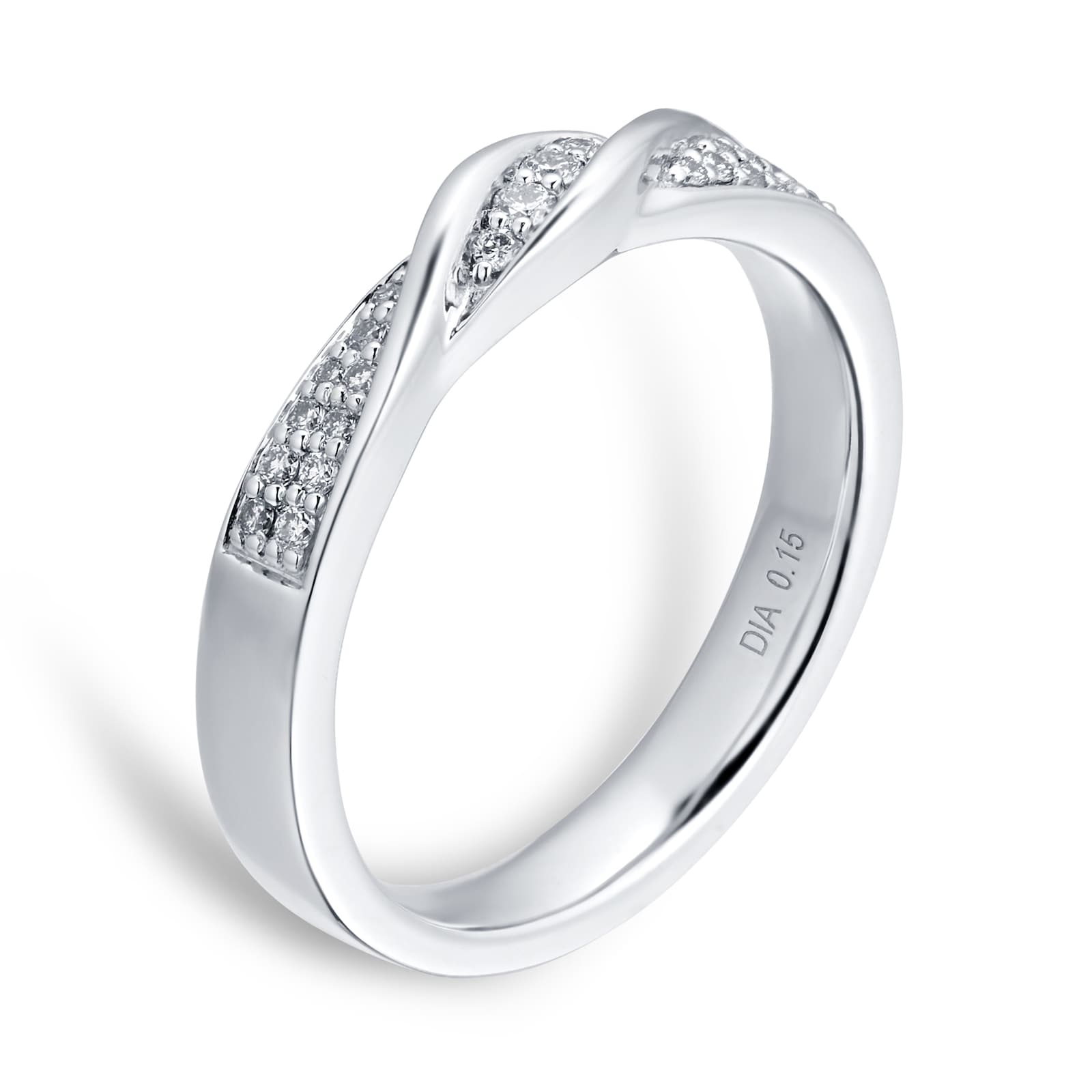 Goldsmiths Platinum 0.15cttw Diamond Twist Wedding Ring