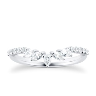 Goldsmiths Platinum 0.33ct Diamond Pear & Marquise Shaped Wedding Band