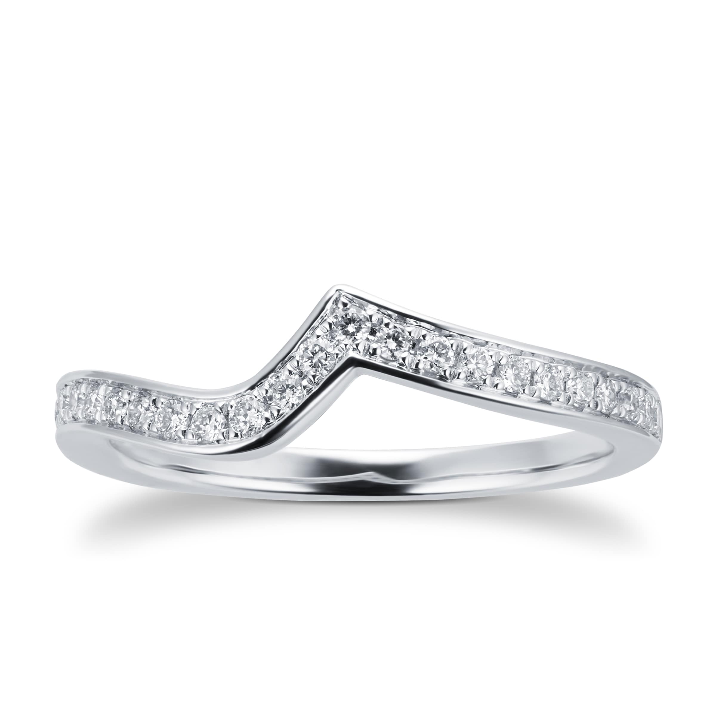 Platinum 0.22ct Boscobel Shaped Wedding Ring - Ring Size K