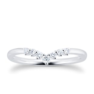 Goldsmiths Platinum 0.15cttw Diamond V Shape Wedding Band
