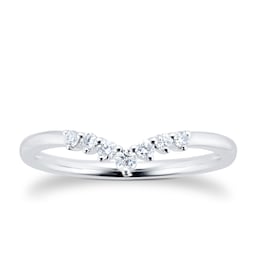 08230441 - Platinum 0.15cttw Diamond V Shape Wedding Band