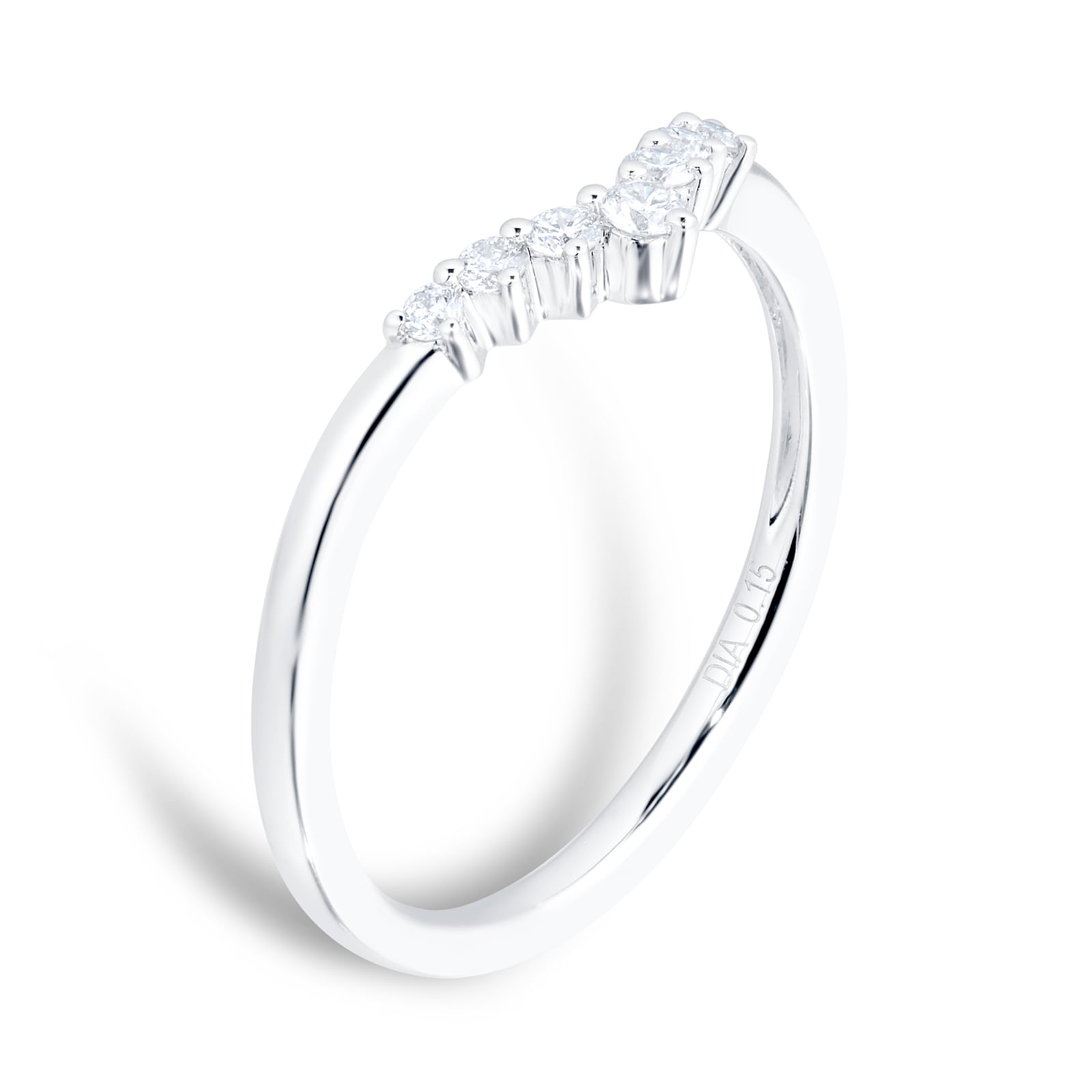 Goldsmiths Platinum 0.15cttw Diamond V Shape Wedding Band