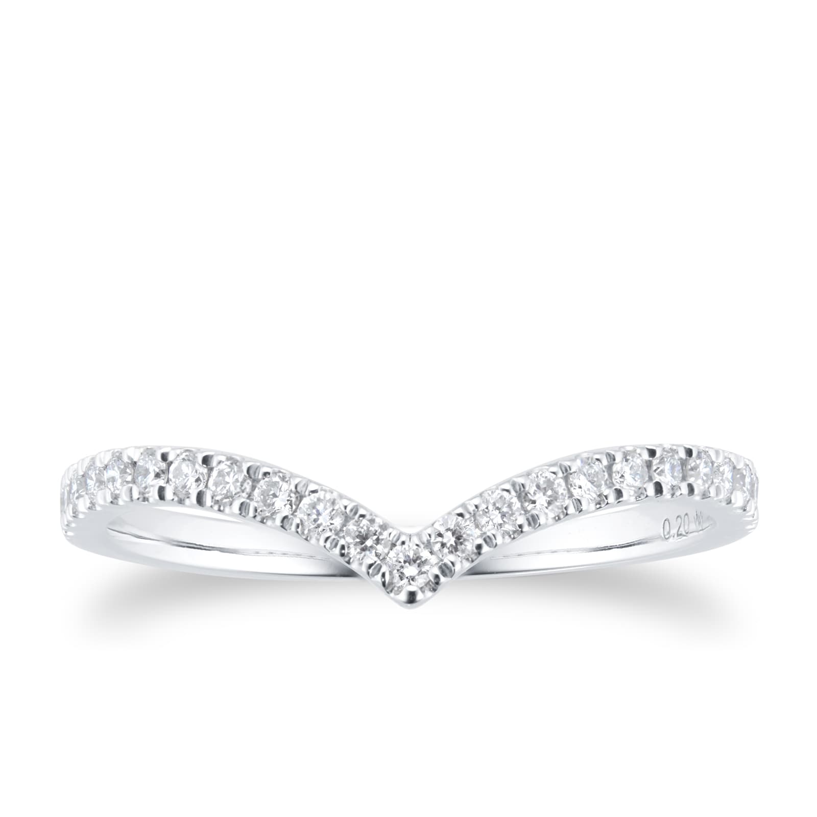 Amelia Platinum 0.20cttw Diamond Wishbone Wedding Ring - Ring Size N