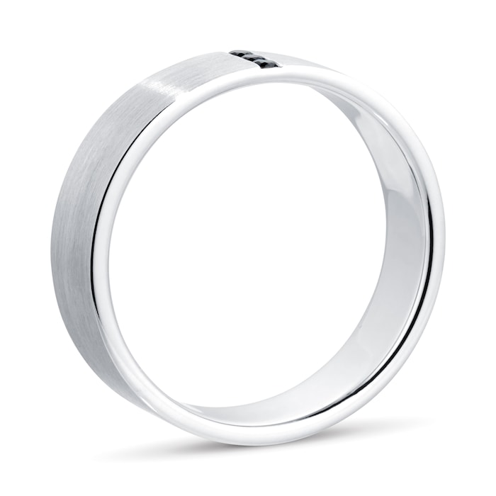 Goldsmiths Men's Platinum 0.04ct Black Treated Diamond Wedding Ring