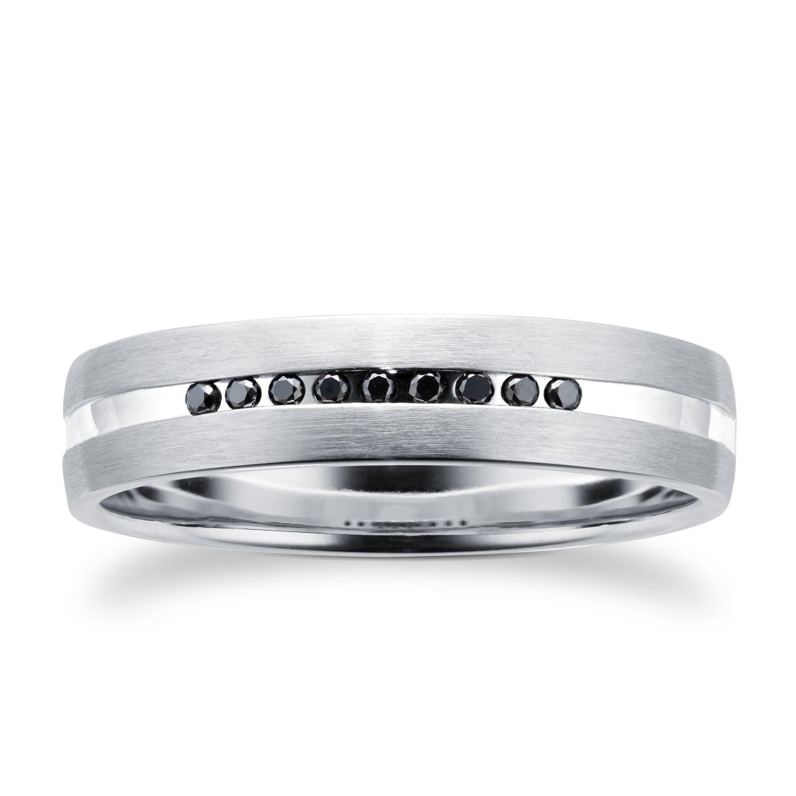 Goldsmiths Men's Platinum 0.06ct Black Treated Diamond Wedding Ring JMM1640