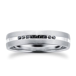 08230448 - Men's Platinum 0.06ct Black Treated Diamond Wedding Ring