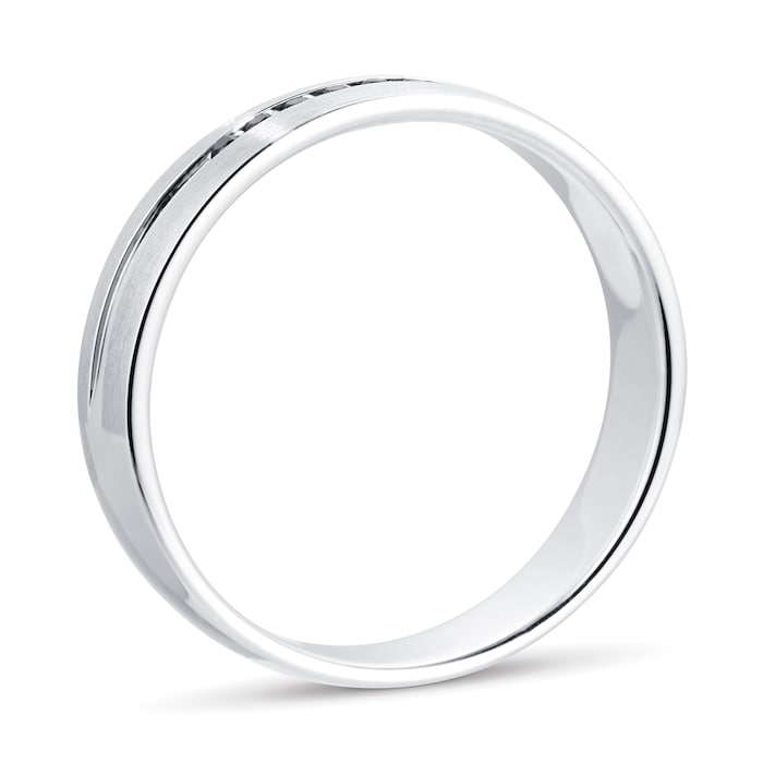 Goldsmiths Men's Platinum 0.06ct Black Treated Diamond Wedding Ring