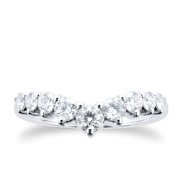 08230449 - Platinum Womens 0.75ct Diamond Shaped Band